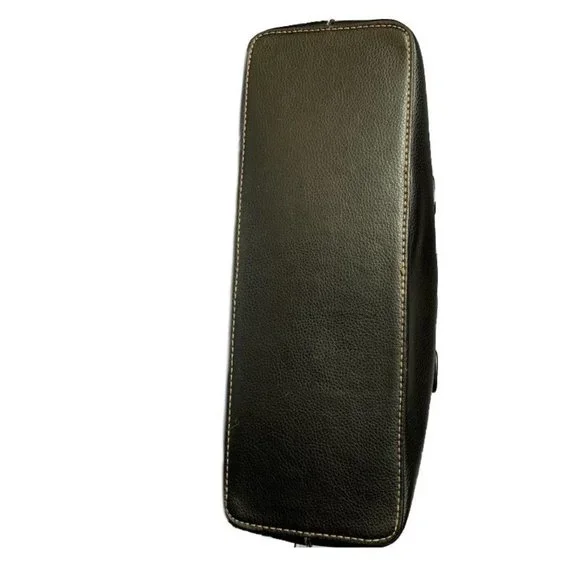 Black Tote Medicine Bag Style Gladstone Purse PU Leather - Picture 3 of 10